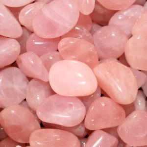Polished pink rose quartz tumbled stones