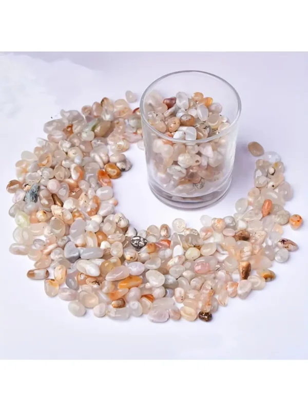 5-9mm Natural Cherry Agate Flower Agate Stone Crystal Gravel Gravel for Home Decoration Healing Crystals Room Decor Cherry Agate (Flower Agate) chips, 5–9 mm