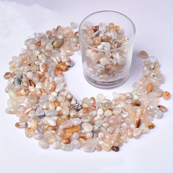5-9mm Natural Cherry Agate Flower Agate Stone Crystal Gravel Gravel for Home Decoration Healing Crystals Room Decor Cherry Agate (Flower Agate) chips, 5–9 mm