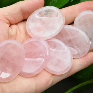 Rose Quartz Worry Stone - 35 x 45 mm