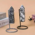 Classic Metal Base Bracket Used for Crystal Column Display Religious Theme Bohemian Style Bracket Energy Stone Hexagonal Column