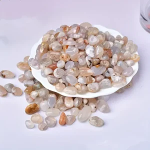 Cherry Agate (Flower Agate) chips, 5–9 mm